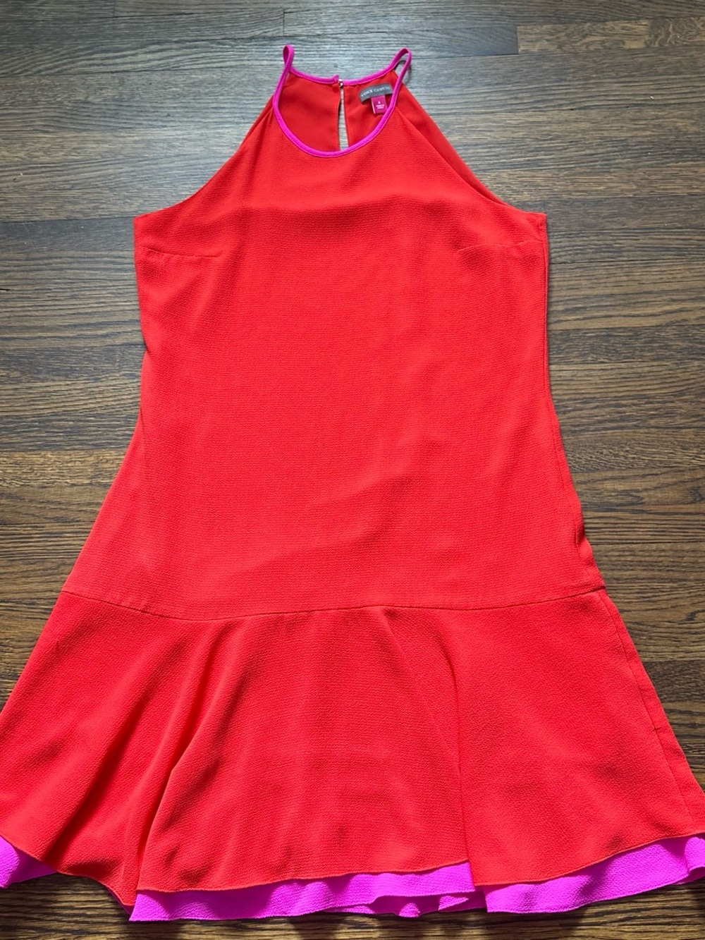 Vince Camuto Red Dress with Pink Trim